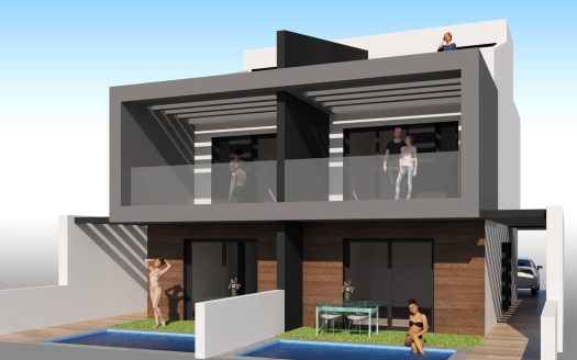 Modern Semi-Detached Villas with Private Pool Near the Sea in Santiago de la Ribera