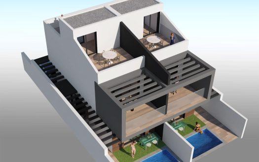 Modern Semi-Detached Villas with Private Pool Near the Sea in Santiago de la Ribera
