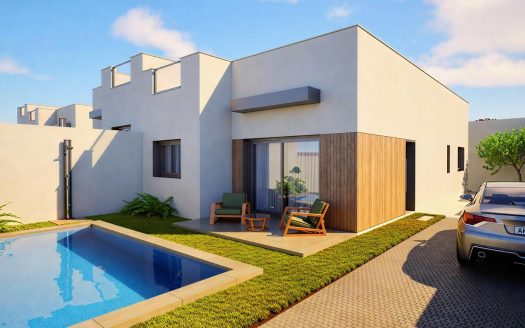 New Build Semi Detached Villas with Private Pool in Country Club Mazarron