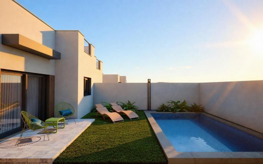 New Build Semi Detached Villas with Private Pool in Country Club Mazarron