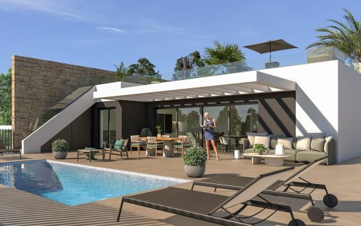 New Build Semi Detached Villas for Sale in Mutxamel with Private Pool and Sea Views